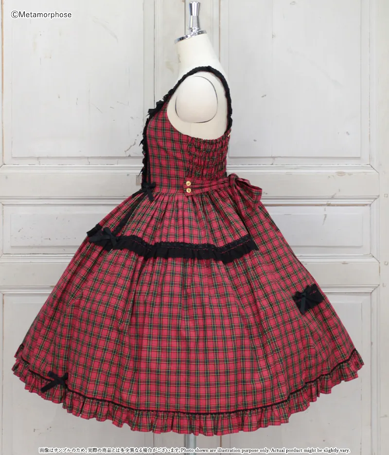 Sweetタータンはしごレースフリルジャンパースカート - ワンピース