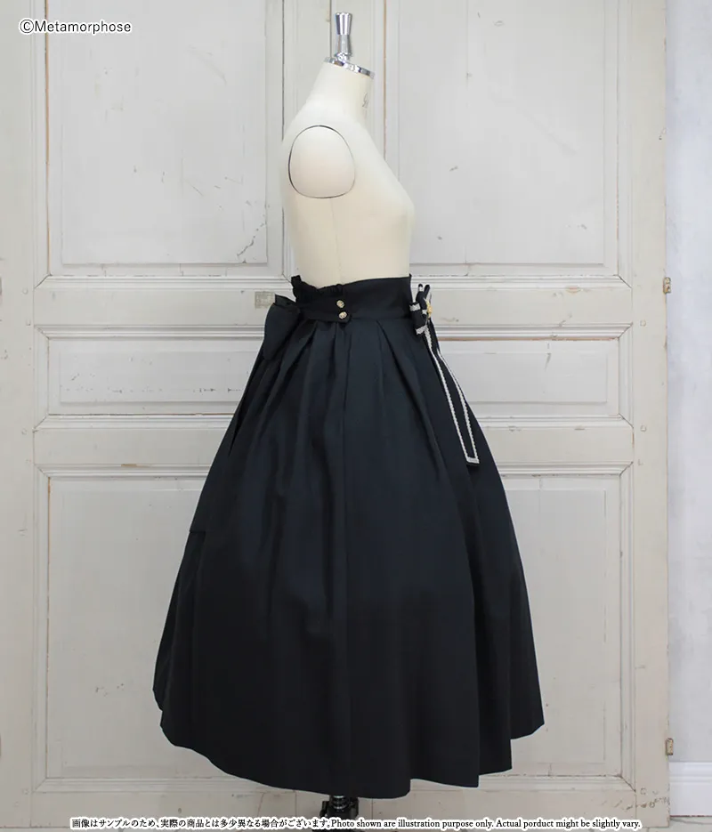 リボンつき袴風タックロングスカート - スカート、パンツ