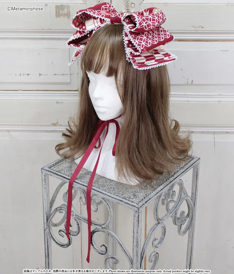 おとめの恋つばき リボンヘッドドレス - ボンネット、ヘッドドレス