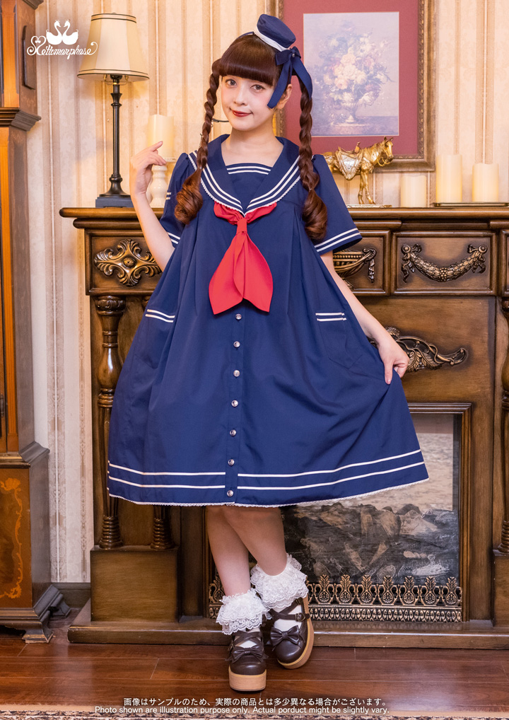 No.774 セーラーシャツワンピース 紺 | metamorphose temps de fille