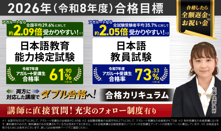 日本語教員試験・日本語教育能力検定試験 | アガルートアカデミー