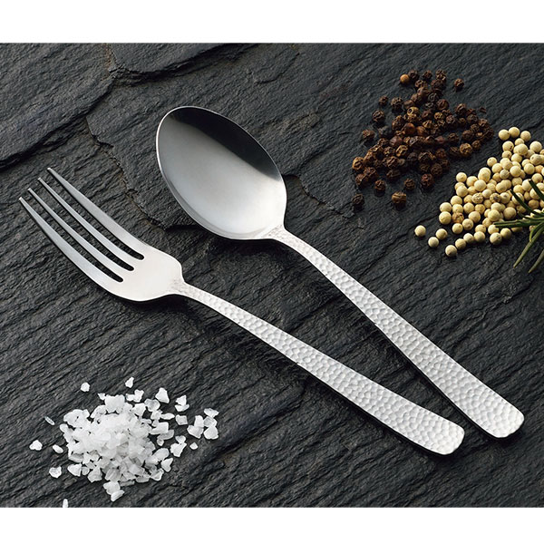 Made in 燕】槌目（つちめ）デザートスプーン・デザートフォーク 2本組