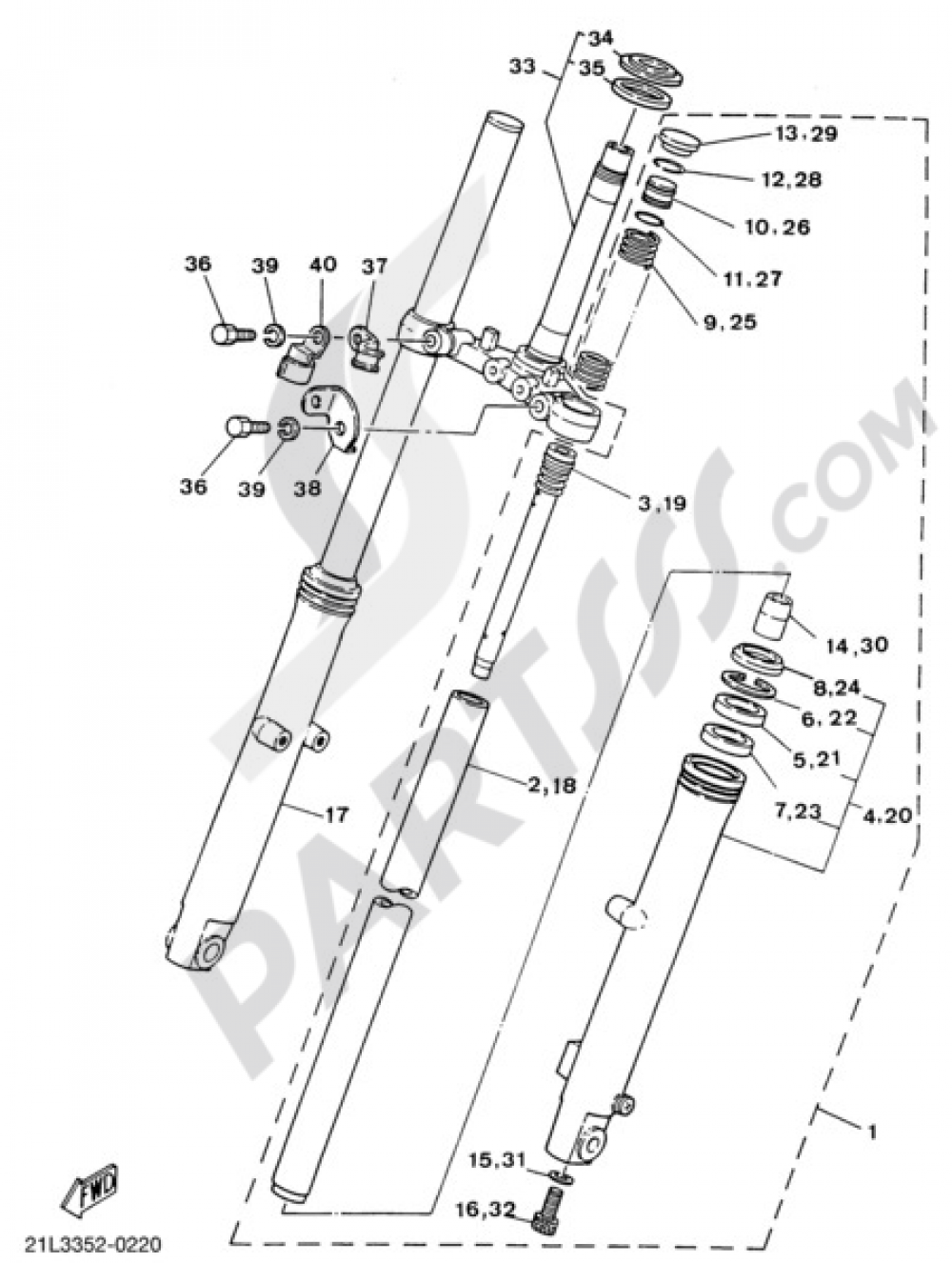 フロントフォーク Yamaha SR250 2000