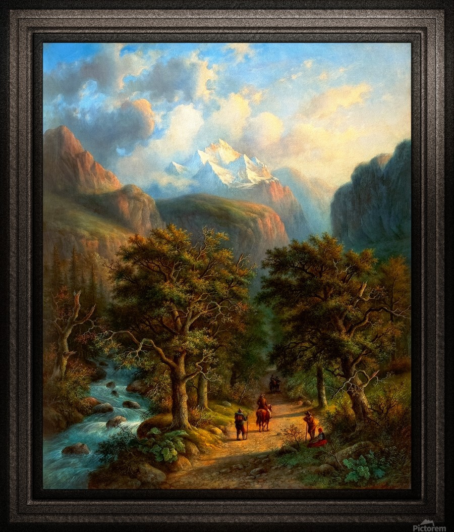 Landscape In The High Mountains by Alexander Joseph Daiwaille