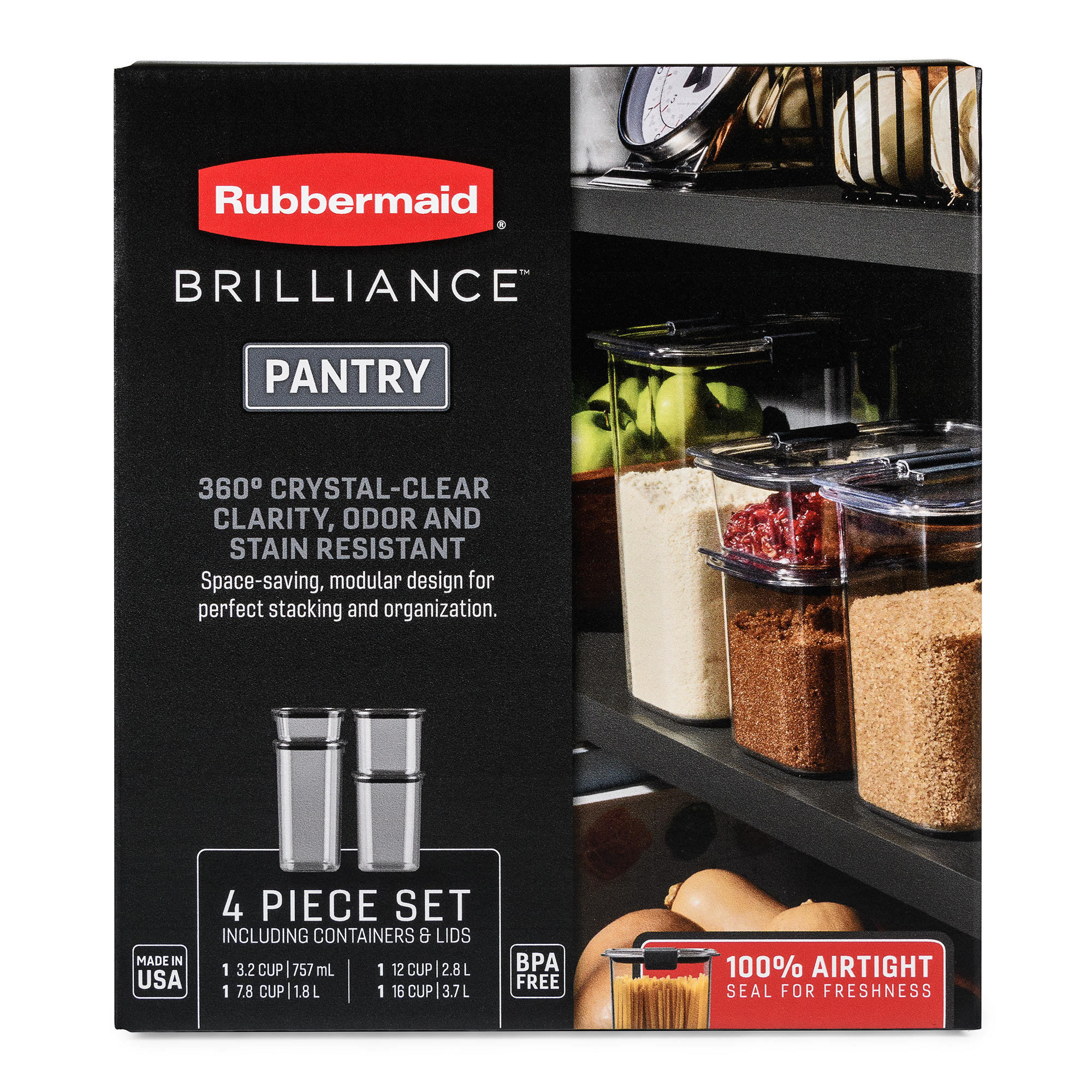Brilliance™ Pantry Food Storage Container Set, Assorted Sizes