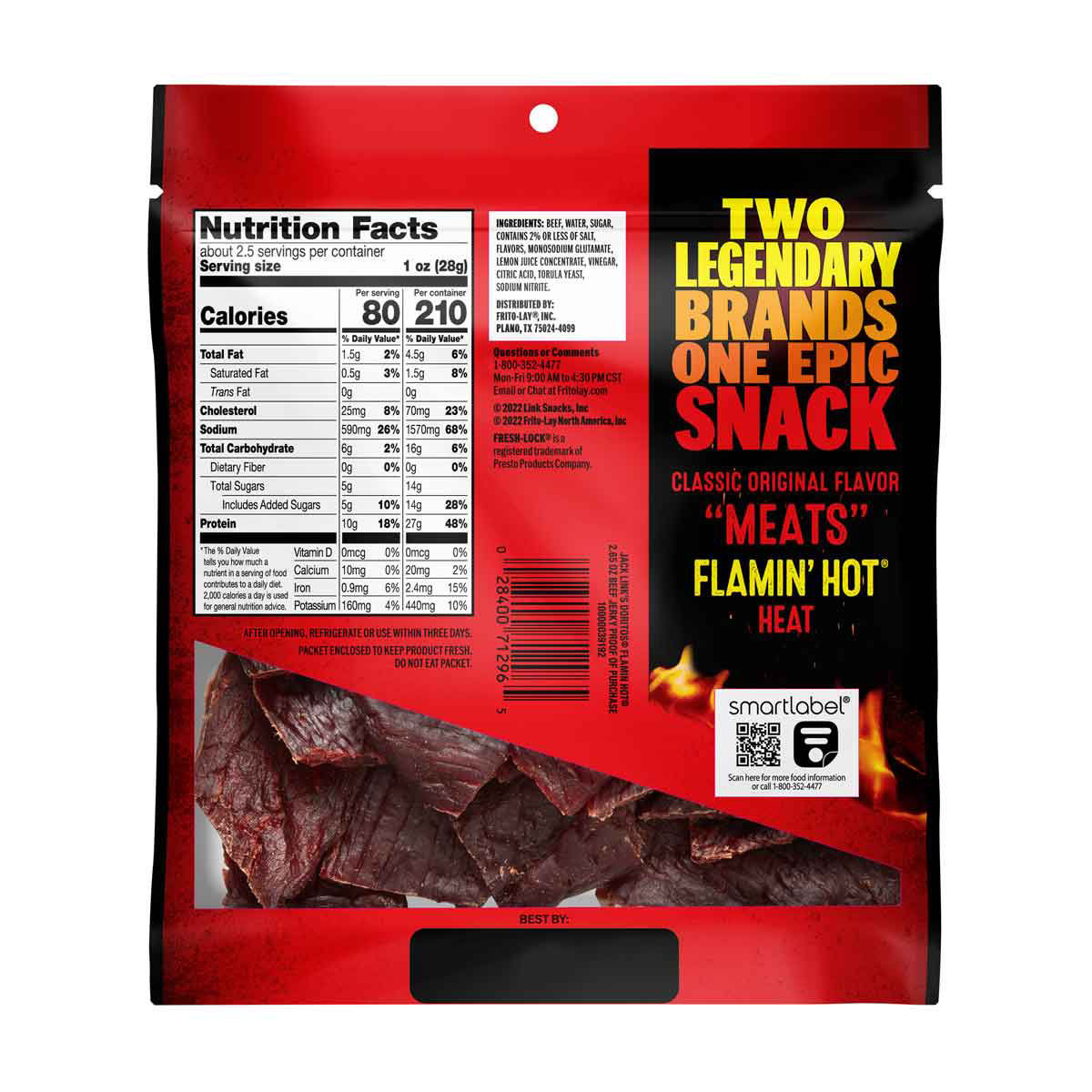 Buy Jack Link's Beef Jerky Flamin' Hot Flavored 2.65 Oz from