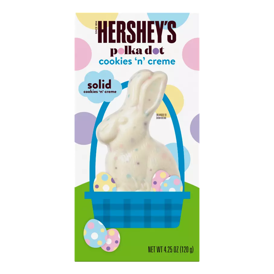 HERSHEY'S COOKIES 'N' CREME Polka Dot Bunny, 4.25 oz box