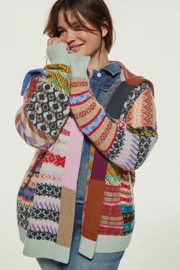 Abstract Patchwork Cardigan | Nuuly