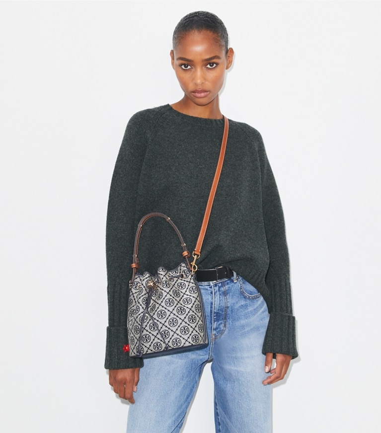 T Monogram Bucket Bag: Women's Designer Crossbody Bags | Tory Burch