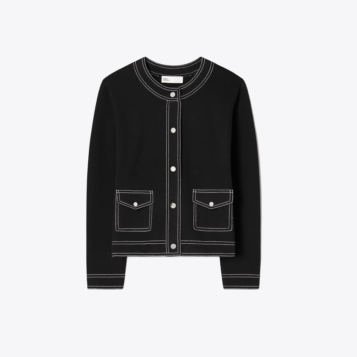 Topstitch Wool Cardigan: Women's Designer Sweaters | Tory Burch