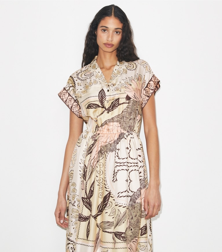Waisted Silk Shirtdress: Women's Designer Dresses | Tory Burch