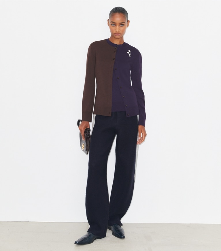 カラーブロック ウール カーディガン: レディース セーター | Tory