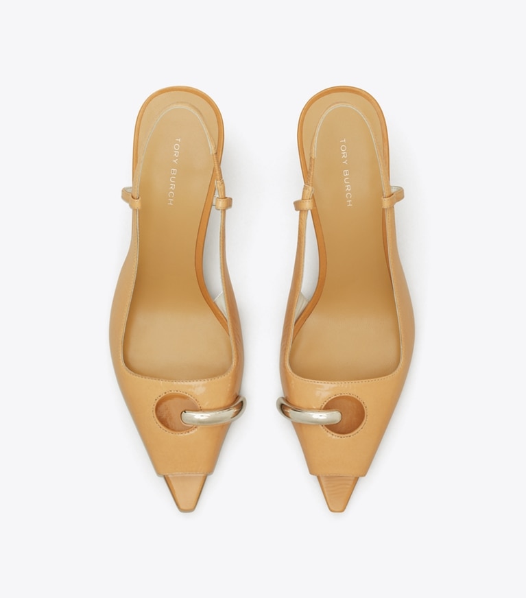 Pierced Peep-Toe Slingback: Women's Designer Heels | Tory Burch