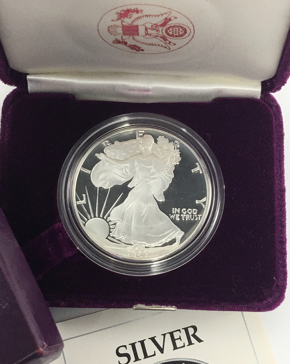 1989年 アメリカ古銭 イーグル リバティ 自由の女神 記念幣 大型銀貨