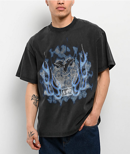 April Vintage Skull Washed Black T-Shirt | Zumiez