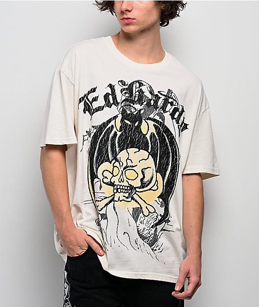 Ed Hardy Bat Skull Vintage Ivory T-Shirt | Zumiez