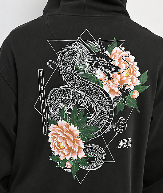 Ninth Hall Venom Black Wash Zip Hoodie | Zumiez