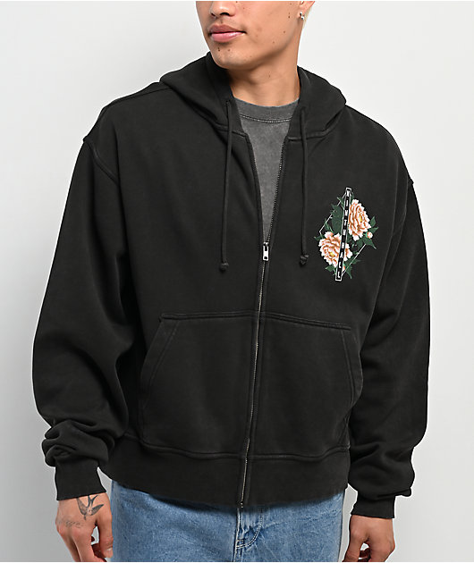 Ninth Hall Venom Black Wash Zip Hoodie | Zumiez