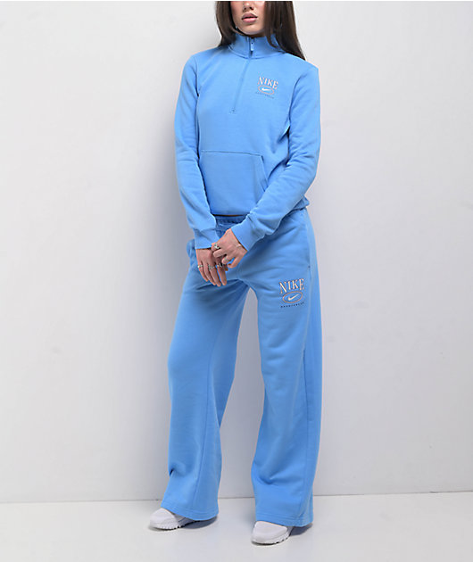 Nike Sportswear Club Blue Fleece Quarter Zip Sweatshirt | Zumiez