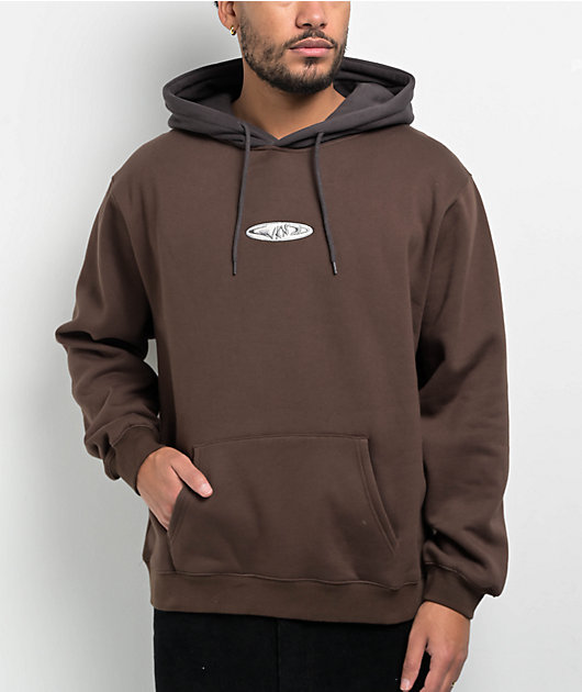 WKND Fishbone Emblem Brown & Black Hoodie | Zumiez
