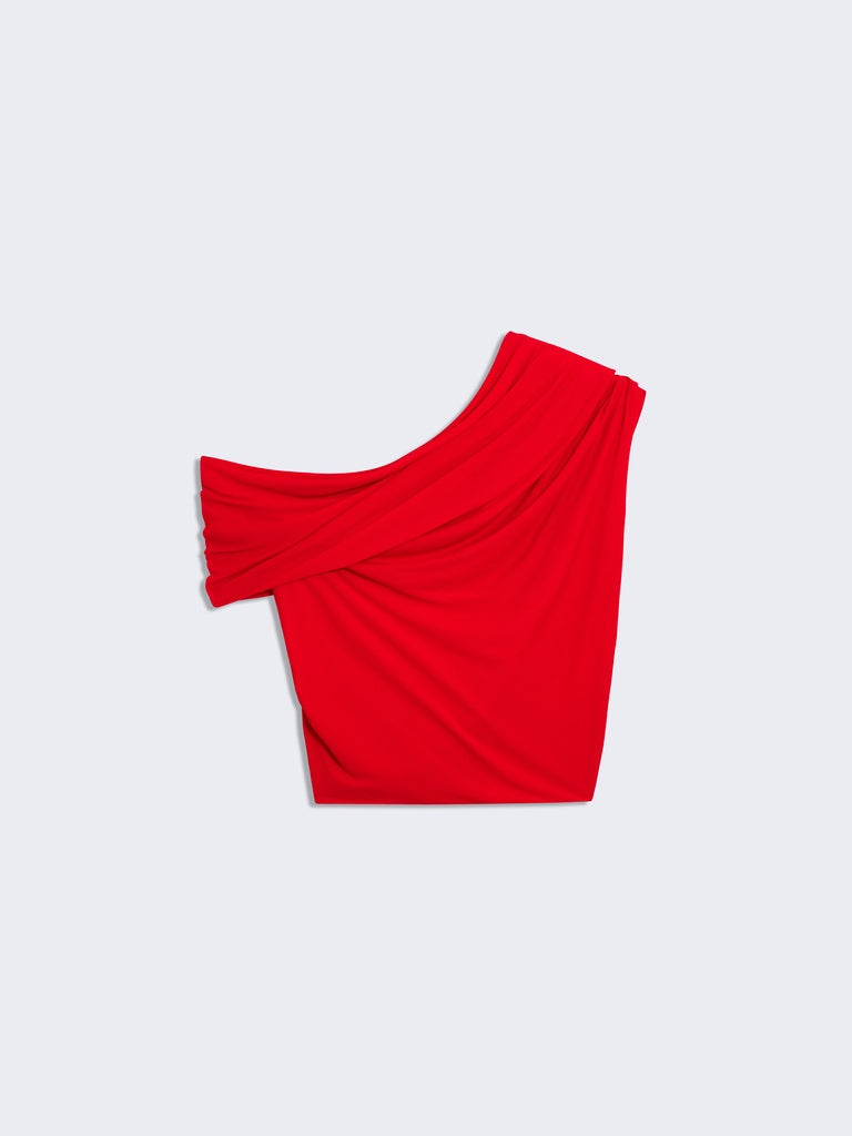ASYMMETRICAL DRAPED TOP