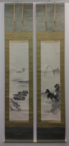 ☆ 売却済 2／6 メルカリ ☆ 川端玉章 山水図 双福 掛軸 共箱