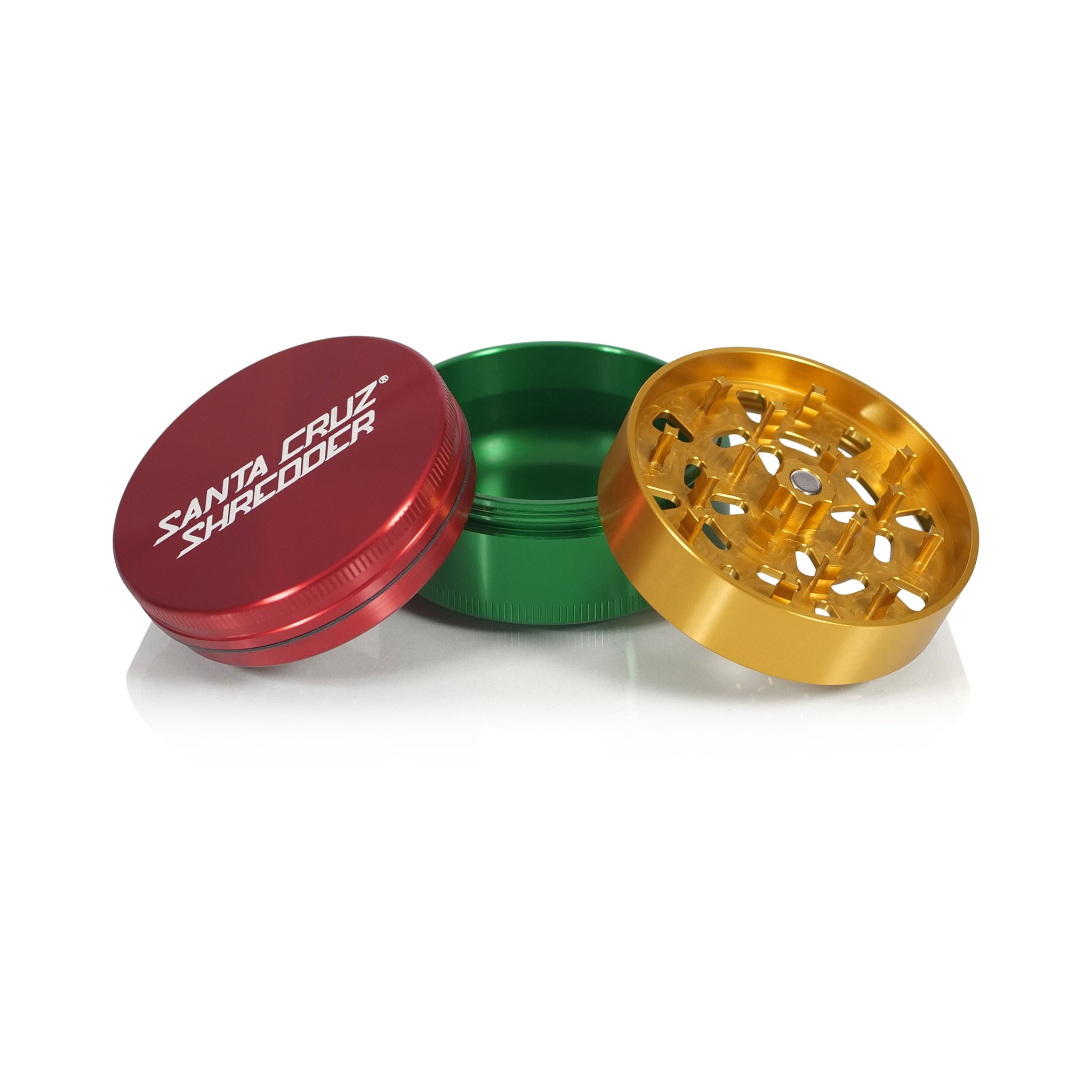 Aluminum 3 Piece Large Herb Grinders - Santa Cruz Shredder Retail