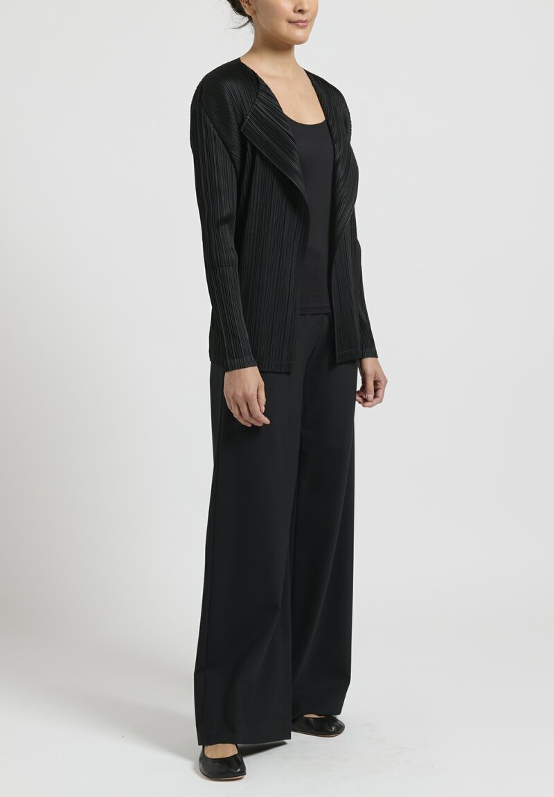Issey Miyake Pleats Please March Open Jacket in Black | Santa Fe
