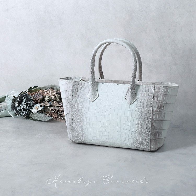 ヒマラヤ クロコダイル ハンドバッグ 2way ショルダーバッグ センター