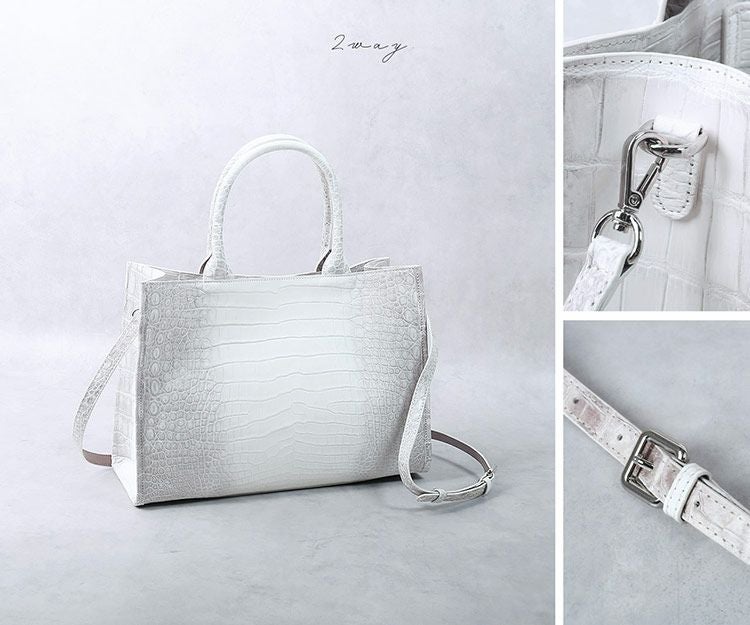 ヒマラヤ クロコダイル ハンドバッグ 2way ショルダーバッグ トート