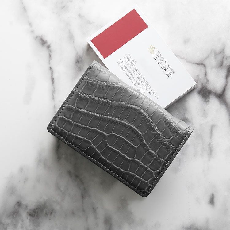 クロコダイル メンズ 名刺入れ 無双 カードケース 通しマチ 4FA