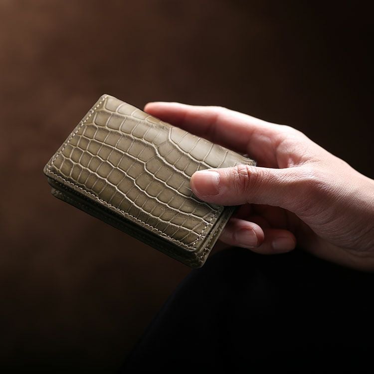 クロコダイル メンズ 名刺入れ 無双 カードケース 通しマチ 4FA