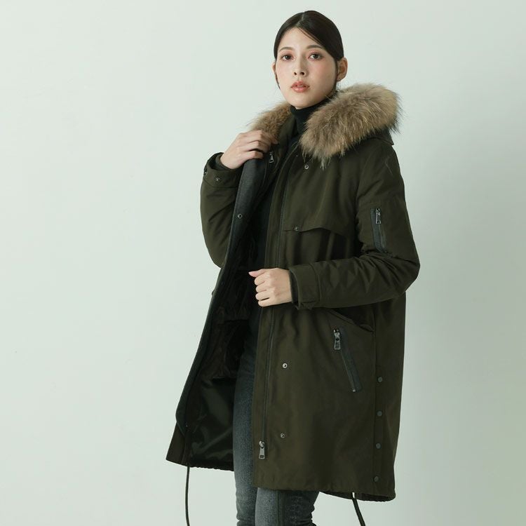 Filomo モッズコート レディース ダウン ライナー フード付き ファー