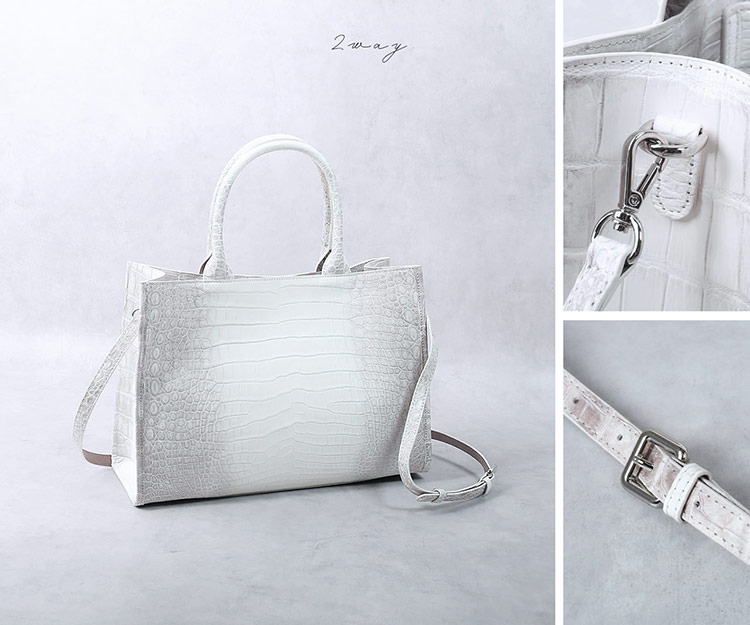 ヒマラヤ クロコダイル ハンドバッグ 2way ショルダーバッグ トート