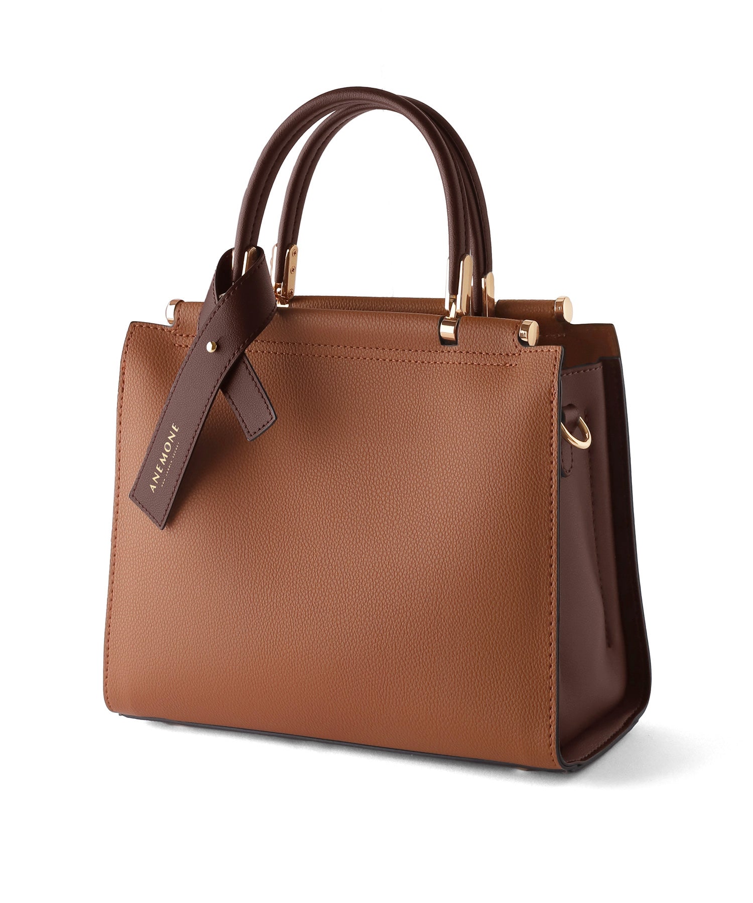 ANEMONE】バイカラーの​スクエア2WAYバッグ｜アネモネ・シエナロゼ