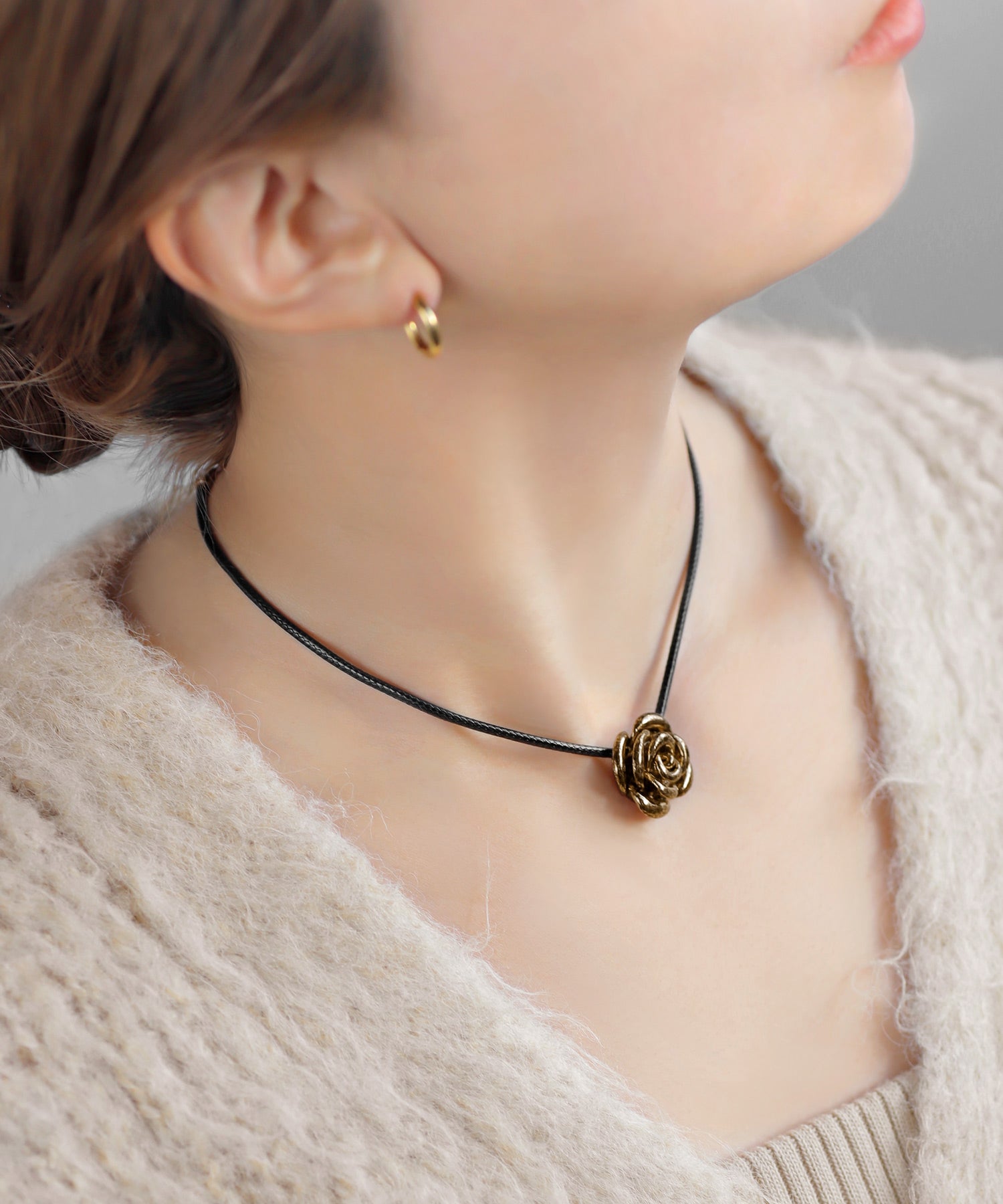 ANEMONE】メタルローズチョーカー｜アネモネ・シエナロゼ・ミミサン