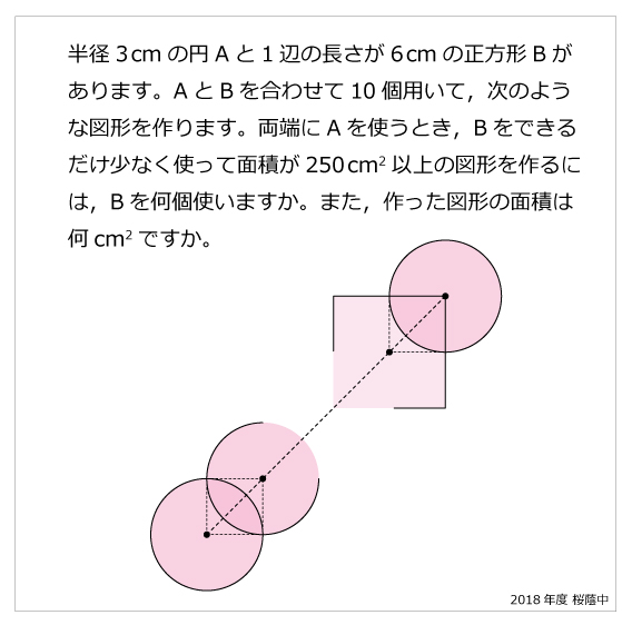 桜蔭中-円と正方形2018年桜蔭中-円と正方形 | 算数星人のWEB問題集