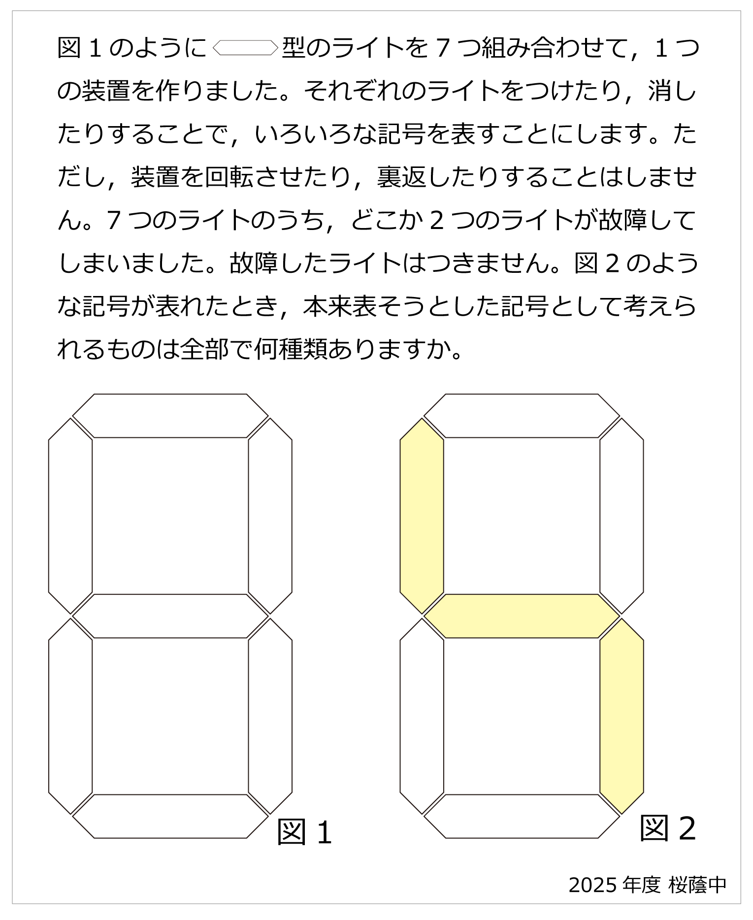桜蔭中-デジタル時計のライト2025年桜蔭中-デジタル時計のライト