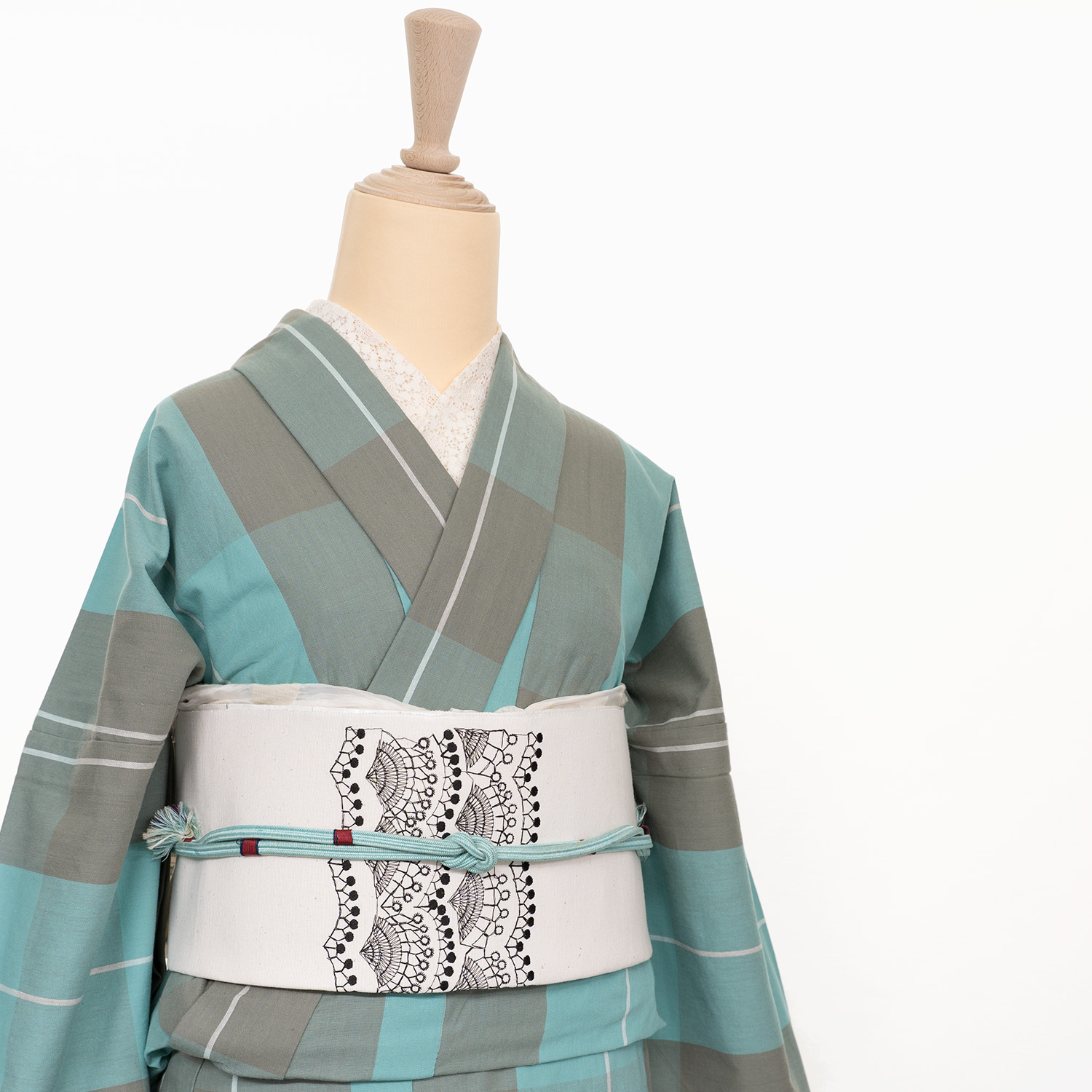 八寸ひとえ刺繍帯（波レース） | ＃さく研究所