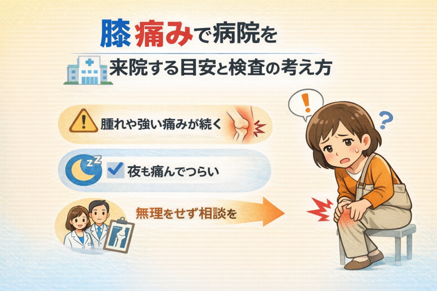 膝 痛みの原因と対処法｜症状別チェックとセルフケア・受診の目安まで