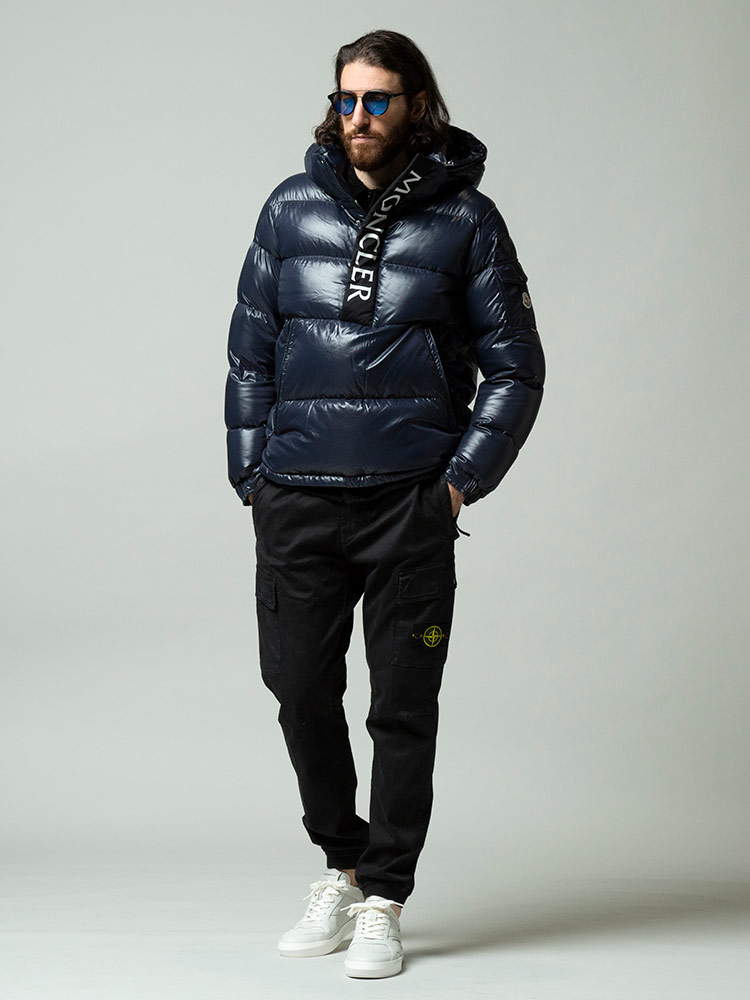 MONCLER (モンクレール) ロゴプリント フード アノラック ダウン