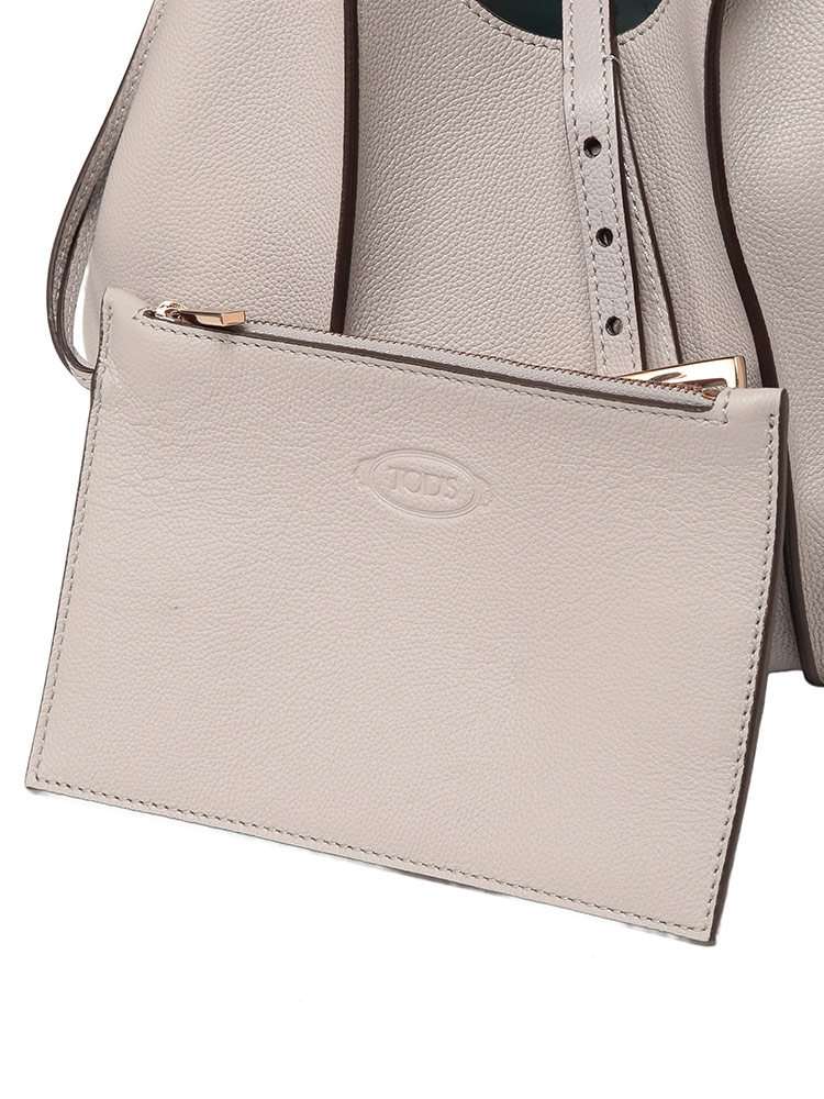 TOD'S (トッズ) ロゴ ポーチ付き レザー 2WAY ミニ ショッピング
