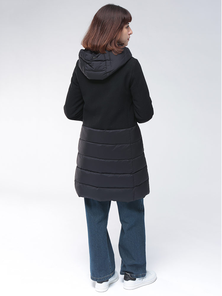 HERNO (ヘルノ) ウール 切り替え フルジップ ダウンコート