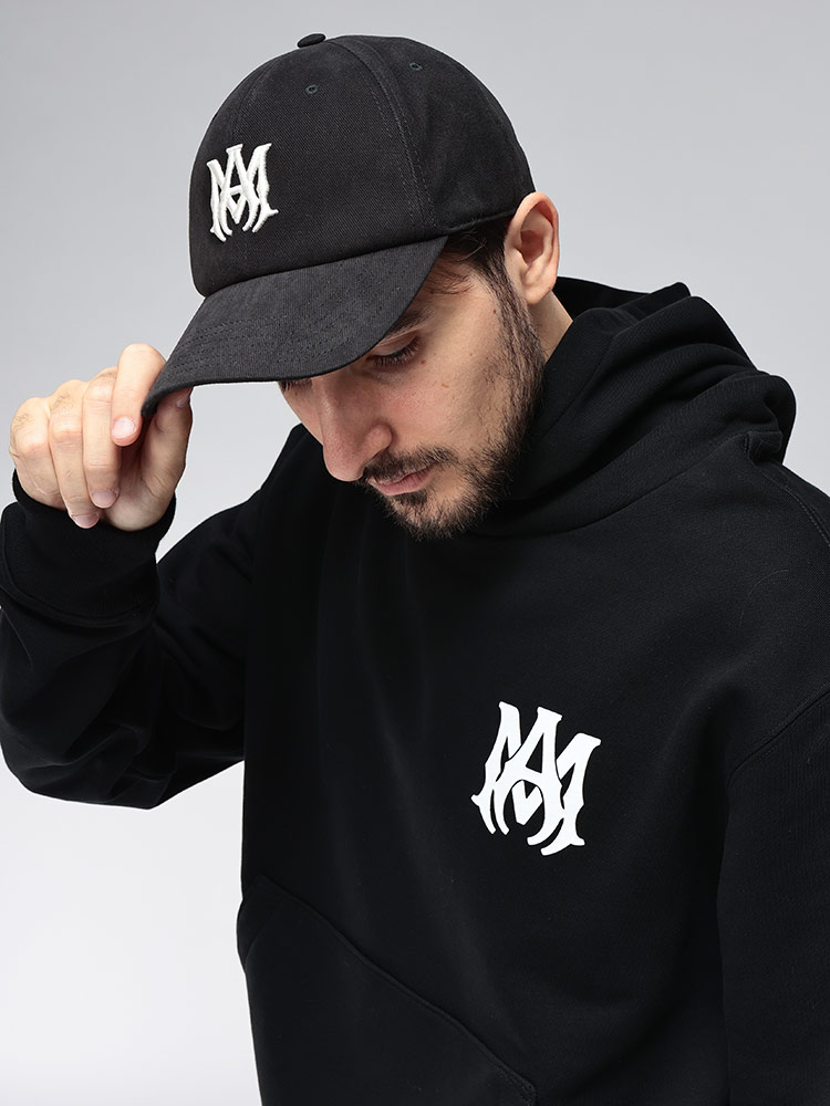 AMIRI (アミリ) ロゴ 刺繍 レザーバックル ベースボール キャップ MA