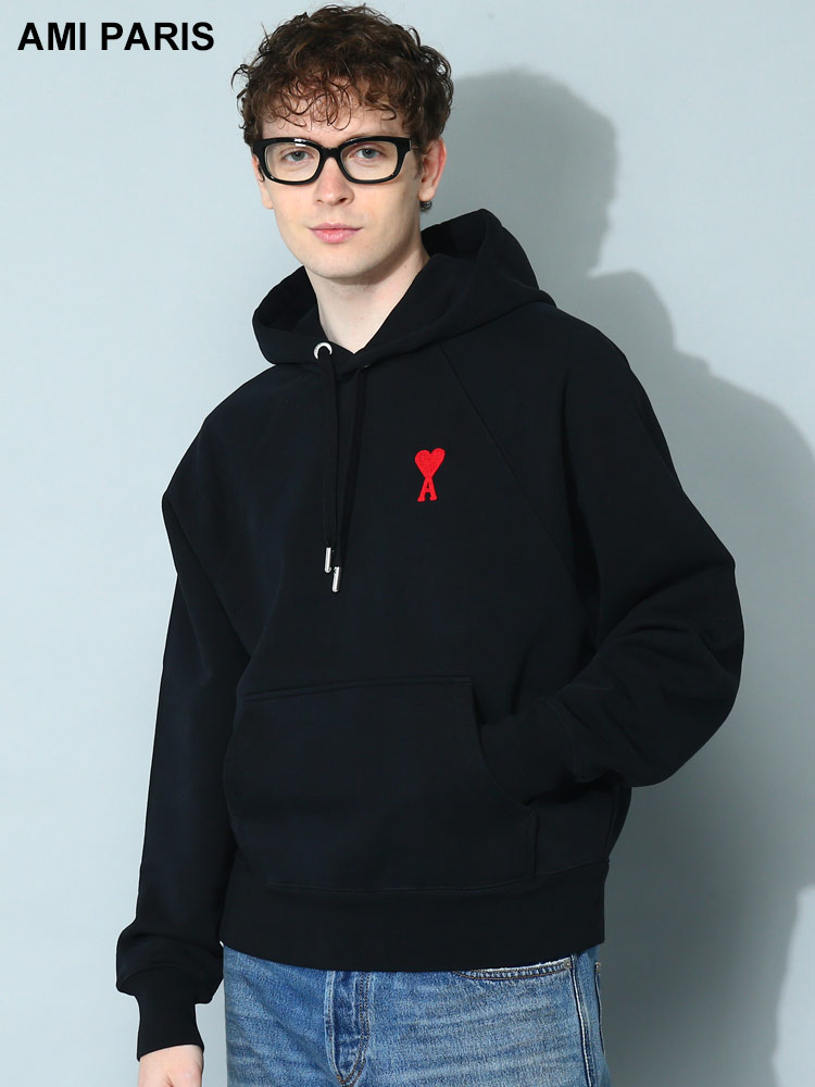 AMI PARIS (アミパリス) ワンポイント プルオーバー パーカー Ami de