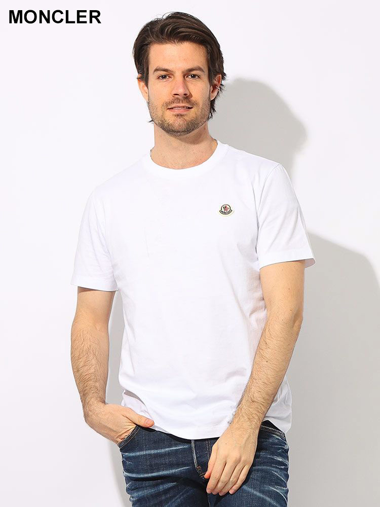 MONCLER (モンクレール) 胸ロゴワッペン 無地 クルーネック 半袖 T