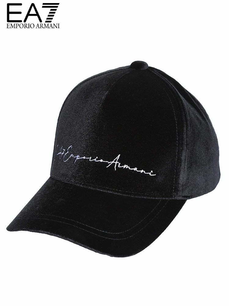 EMPORIO ARMANI EA7 (エンポリオアルマーニ) ベロア ロゴ キャップ