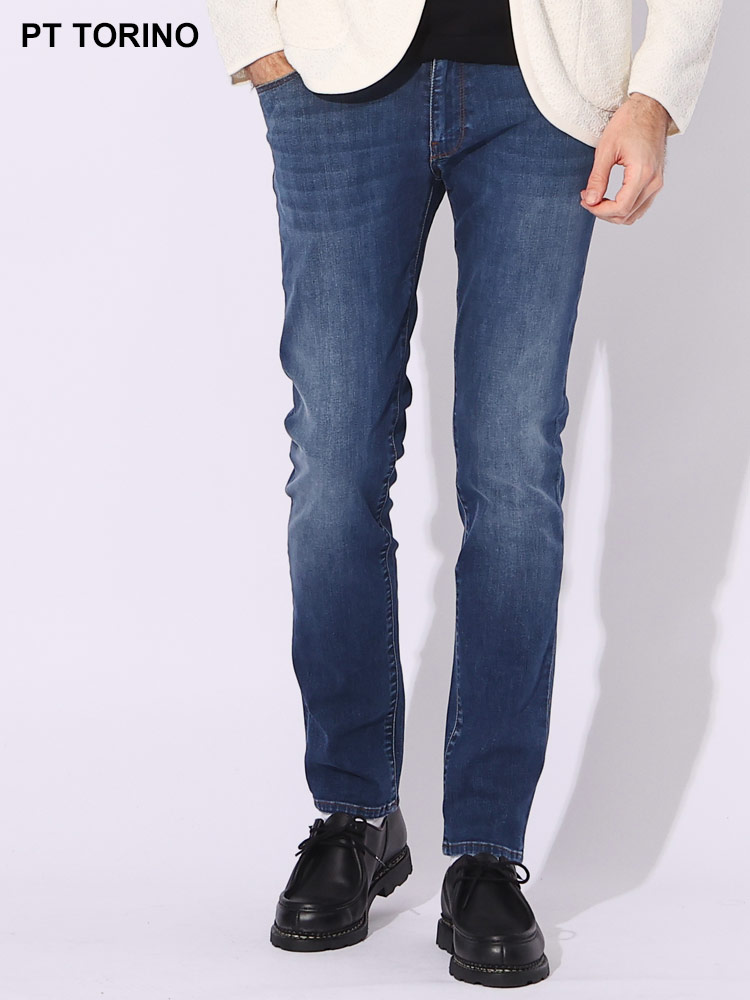 PT TORINO (ピーティートリノ) ジップフライ ストレッチ ジーンズ