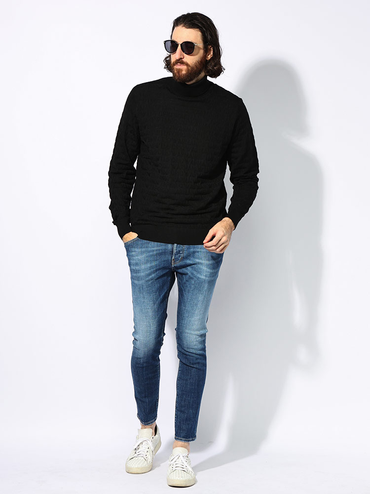 EMPORIO ARMANI (エンポリオアルマーニ) ウール ジャガード総柄ロゴ