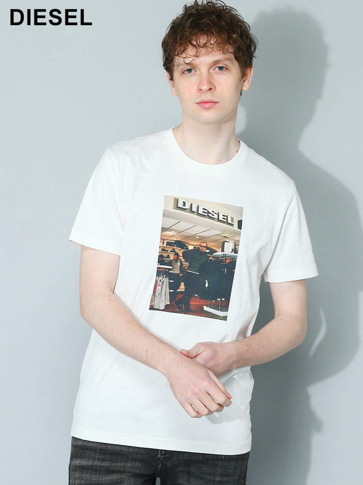 DIESEL (ディーゼル) フォトプリント クルーネック 半袖 Tシャツ T